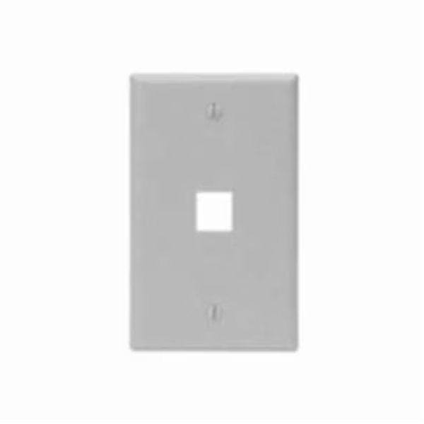 1-Port Wallplate Unloaded, 1-Gang Use W/Snap-In Modules, Quickport GY, Leviton, Mfr#: 41080-1GP